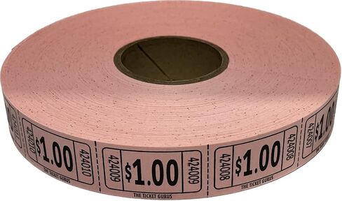 The Ticket Gurus-roll of 2000 Pink $1.00 Tickets Single Roll Consecutively Numbered Raffle Tickets in Saudi Arabia