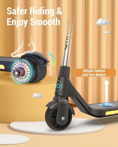 سكوتر كهربائي Gyroor H30 Max للأطفال الذين تتراوح أعمارهم بين 8 و12 عامًا، محرك قوي 150 واط، موسيقى بلوتوث، نظام فرامل مزدوج، ارتفاع وسرعة قابلان للتعديل، أفضل الهدايا للأطفال in Kuwait