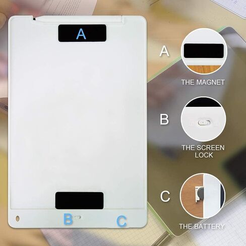 تابلت JONZOO LCD للكتابة مقاس 11 بوصة، وسادات رسم قابلة للمسح مع مغناطيس، لوحة كتابة تابلت رسم إلكترونية للأطفال البالغين في مكتب المدرسة المنزلية (أسود) in Saudi Arabia