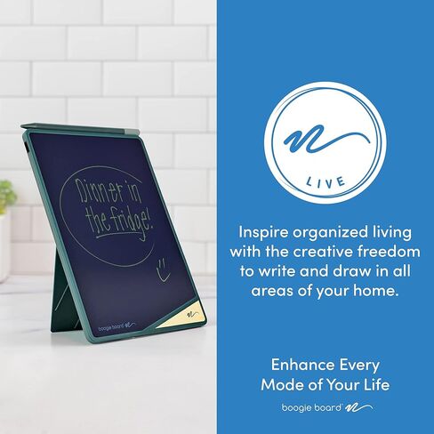 Boogie Board VersaBoard Authentic Reusable Home & Office Organization Notepad with 8.5" LCD Writing Tablet, VersaPencil Stylus, Instant Erase & Built-in Magnet & Portrait/Landscape Kickstand (Gray) in Kuwait
