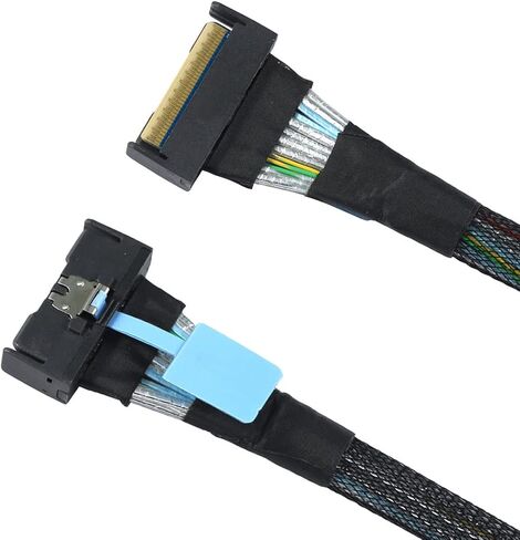 Cablecc Mini Cool Edge IO MCIO STR PCI-E 5.0 SFF-8654 PCI-E Slimline SAS 8i 74Pin ذكر إلى 74Pin SFF-8654 SAS 4.0 ذكر SFF-8654 كابل موسع 50 سم in Saudi Arabia