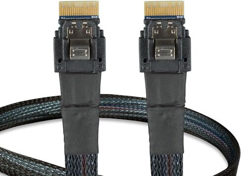 ICY DOCK SlimSAS 4i SFF-8654 to SlimSAS 4i SFF-8654 Cable - 0.5M | MB323L-B in Saudi Arabia