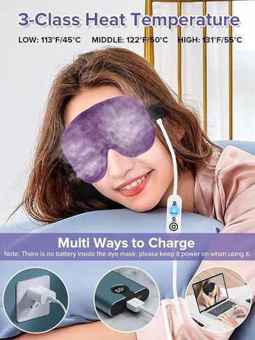 Heated Eye Mask, Steam Warm Compress for Dry Eye, Eye Heating Pad with Temperature Control, Washable, USB Electric Eye Maks, Mosit Treatment for Stye, Chalazion, Blephariti, MGD and Puffy Eyes in Saudi Arabia