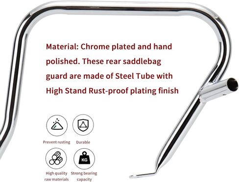 Chrome Rear Saddlebag Guards complete Kit for 2014-Later Harley Touring Street Road Glide Electra Glide Road King in Saudi Arabia
