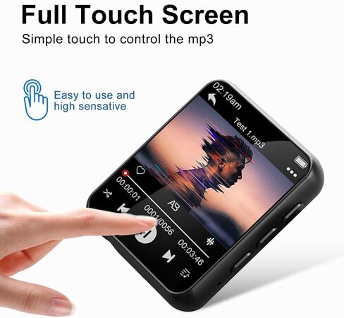 MP3 Player with Bluetooth 5.2, NETVIP 32GB Digital Music Player with 2.4'' Touch Screen, Mini Design, HiFi Lossless Sound, Built-in HD Speaker,FM Radio&Voice Recorder for Sports- Support up to 128GB in Saudi Arabia