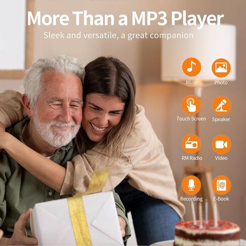 مشغل MP3 RUIZU بسعة 32 جيجابايت مع بلوتوث 5.3، وشاشة تعمل باللمس 2.8 بوصة - مشغل موسيقى محمول مع مكبر صوت، ومسجل صوت، وراديو FM، وتكرار A-B، وتشغيل خلط الصوت والفيديو، والكتاب الإلكتروني، ودعم ما يصل إلى 128 جيجابايت in Kuwait