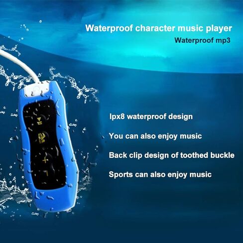 Portable FM Radio Diving MP3 Music Player IPX8 Water-Proof Rechargeable USB2.0 with Water-Proof Headphone Suitable for Swimming and Running(Orange) in Saudi Arabia