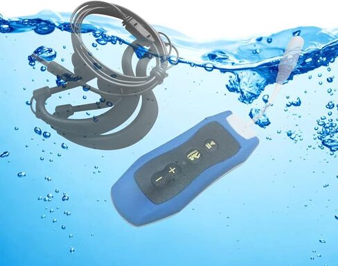 Portable FM Radio Diving MP3 Music Player IPX8 Water-Proof Rechargeable USB2.0 with Water-Proof Headphone Suitable for Swimming and Running(Orange) in Saudi Arabia