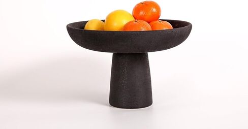Black Ceramic Pedestal Bowl Medium in Kuwait