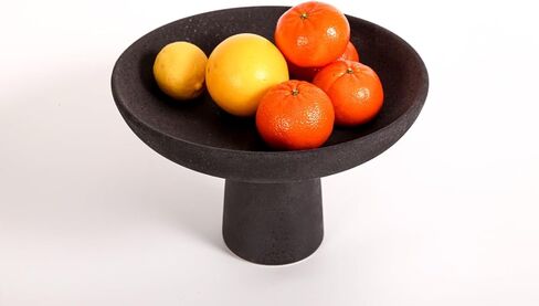 Black Ceramic Pedestal Bowl Medium in Kuwait