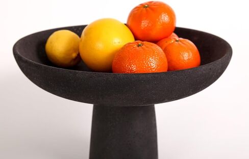 Black Ceramic Pedestal Bowl Medium in Kuwait