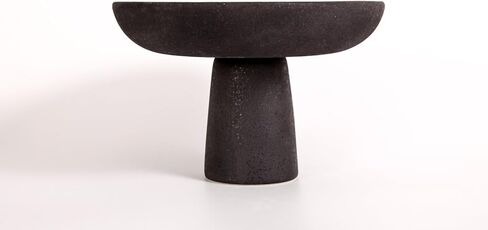 Black Ceramic Pedestal Bowl Medium in Kuwait