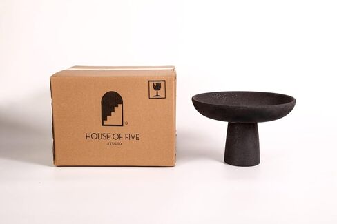 Black Ceramic Pedestal Bowl Medium in Kuwait