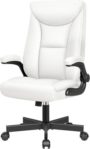 Ergonomic Office Chair, Big and Tall Executive Home Office Desk Chair, Shiny Leather Swivel Computer Chair with High Back, Wheels, Lumbar Support, Footrest（Black） in Saudi Arabia