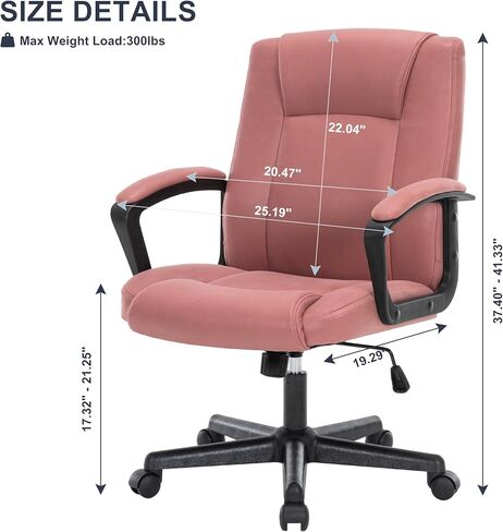 Ergonomic Office Chair, Pink Desk Chairs,Relieves Fatigue for Long Time Use, Tech Fabric, Soft, Comfortable and Breathable Office Chairs(Pink) in Saudi Arabia