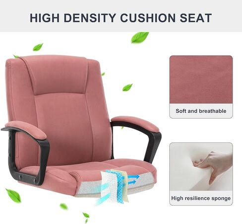 Ergonomic Office Chair, Pink Desk Chairs,Relieves Fatigue for Long Time Use, Tech Fabric, Soft, Comfortable and Breathable Office Chairs(Pink) in Saudi Arabia