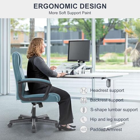 Ergonomic Office Chair, Pink Desk Chairs,Relieves Fatigue for Long Time Use, Tech Fabric, Soft, Comfortable and Breathable Office Chairs(Pink) in Saudi Arabia
