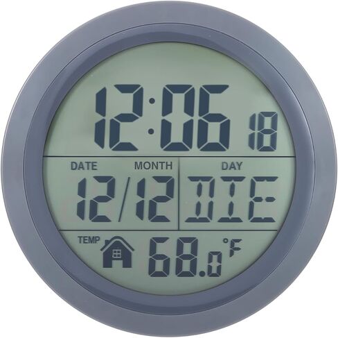 ALLOMN Digital Shower Clock, Waterproof Bathroom Shower Timer Wall Clock with Alarm, Large Screen Shower Wall Clock with Temperature Display and Suction Cup for Bathroom, Bedroom and Kitchen in Kuwait