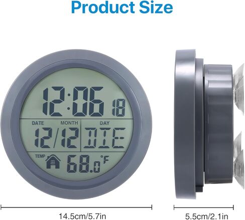 ALLOMN Digital Shower Clock, Waterproof Bathroom Shower Timer Wall Clock with Alarm, Large Screen Shower Wall Clock with Temperature Display and Suction Cup for Bathroom, Bedroom and Kitchen in Kuwait