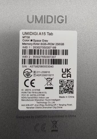تابلت UMIDIGI A15 Tab، 2K Vivid 11 بوصة FHD+ شاشة لمس كبيرة Android 13 Tablet 2024، 16(8+8) جيجابايت+256 جيجابايت 1 تيرابايت مع معالج ثماني النواة يصل إلى 2.0 جيجاهرتز، 7500 مللي أمبير في الساعة مع شحن سريع 20 وات، 13 ميجابكسل + 8 ميجابكسل in Kuwait