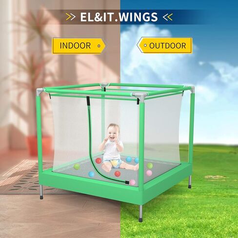 EL&IT·Wings Trampoline for Kids-6.5FT/4.5FT Indoor/Outdoor Toddler/Kids Trampoline with Net, Safety Small/Baby Trampoline with Enclosure-Birthday Gift for Children Age 1-8 in Saudi Arabia