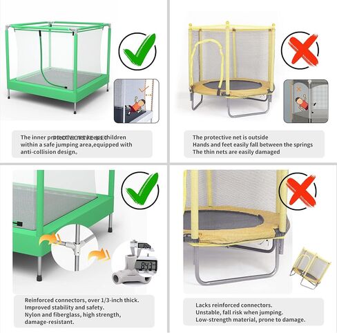 EL&IT·Wings Trampoline for Kids-6.5FT/4.5FT Indoor/Outdoor Toddler/Kids Trampoline with Net, Safety Small/Baby Trampoline with Enclosure-Birthday Gift for Children Age 1-8 in Saudi Arabia