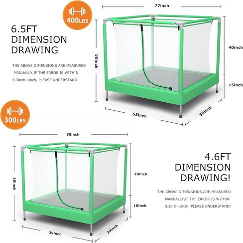 EL&IT·Wings Trampoline for Kids-6.5FT/4.5FT Indoor/Outdoor Toddler/Kids Trampoline with Net, Safety Small/Baby Trampoline with Enclosure-Birthday Gift for Children Age 1-8 in Saudi Arabia