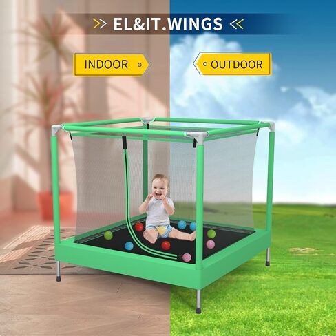 EL&IT·Wings Trampoline for Kids-6.5FT/4.5FT Indoor/Outdoor Toddler/Kids Trampoline with Net, Safety Small/Baby Trampoline with Enclosure-Birthday Gift for Children Age 1-8 in Saudi Arabia