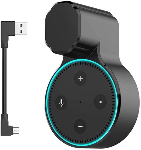 حامل تثبيت على الحائط من Outlet Echo Dot لمكبر الصوت المنزلي (الجيل الثاني)، حامل حامل حامل للمساعدين الصوتيين المنزليين، ملحقات موفرة للمساحة بدون أسلاك أو براغي فوضوية - عبوة واحدة سوداء in Kuwait