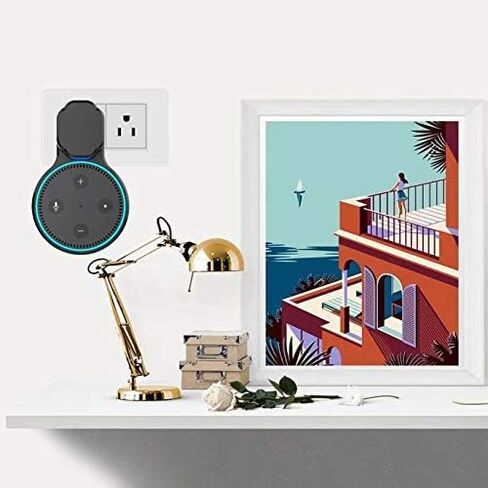 حامل تثبيت على الحائط من Outlet Echo Dot لمكبر الصوت المنزلي (الجيل الثاني)، حامل حامل حامل للمساعدين الصوتيين المنزليين، ملحقات موفرة للمساحة بدون أسلاك أو براغي فوضوية - عبوة واحدة سوداء in Kuwait
