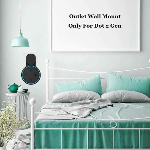 حامل تثبيت على الحائط من Outlet Echo Dot لمكبر الصوت المنزلي (الجيل الثاني)، حامل حامل حامل للمساعدين الصوتيين المنزليين، ملحقات موفرة للمساحة بدون أسلاك أو براغي فوضوية - عبوة واحدة سوداء in Kuwait