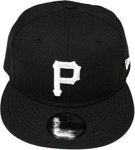 قبعة New Era الأصلية من Pittsburgh Pirates باللونين الأسود والأبيض 9Fifty Snapback OSFM - قابلة للتعديل in Kuwait