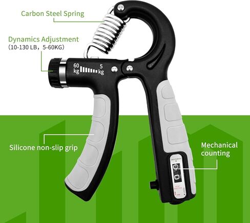 Grip Trainer 2 Pcs Adjustable Resistance 10-130 lbs Arm Trainer, Builds Hand and Arm Strength, Exercises Palm Grip Fitness Equipment for Athletes Muscle Building and Injury Recovery in Kuwait