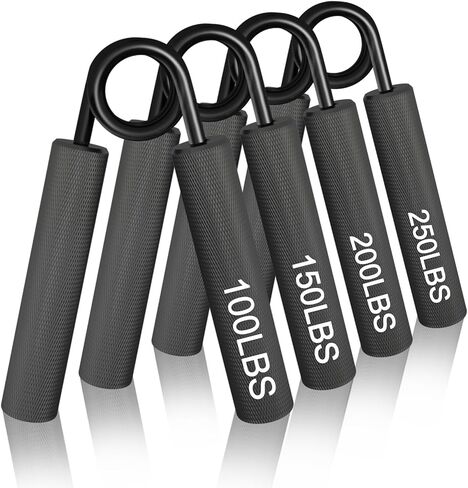 Grip Strength Trainer 4 Pack (100,150,200,250lbs), Metal Hand Grip Strengthener, No Slip Heavy-Duty Forearm Strengthener Hand Gripper for Strength Training and Hand Rehabilitation in Saudi Arabia