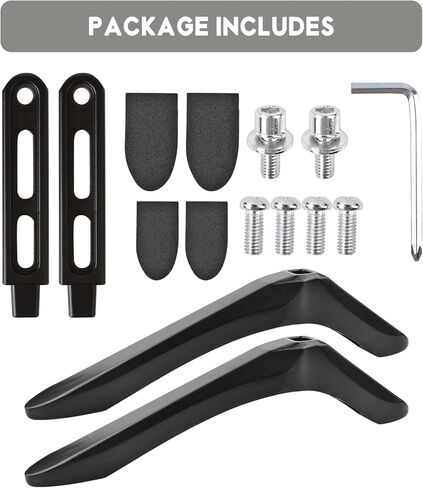 حامل تلفزيون عالمي، حامل تلفزيون على سطح الطاولة، استبدال أرجل التلفزيون لشاشات تلفزيون مسطحة LED TCL مقاس 32 إلى 65 بوصة، أرجل حامل تلفزيون مع براغي، يتحمل ما يصل إلى 80 رطلًا in Kuwait