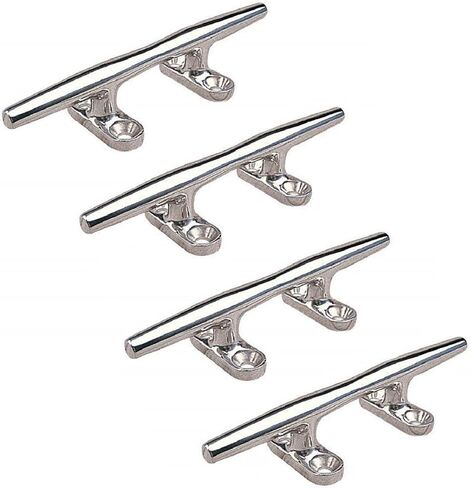 Amarine Made 4 Pack Stainless Steel Open Base Cleat-4 Inch Boat Cleats,Rope Cleat,Boat Dock Cleats - Ideal for Marine, Deck,Nautical Decor,Cabinet Pull/Towel Hook/Coat hanger-9995S4 in Saudi Arabia