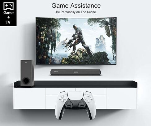 أشرطة صوت بقوة 100 وات للتلفزيون مع مضخم صوت كبير مقاس 5.25 بوصة، شريط صوت محيطي منزلي للتلفزيون الذكي مع اتصال ARC/AUX/USB/بصري in Kuwait