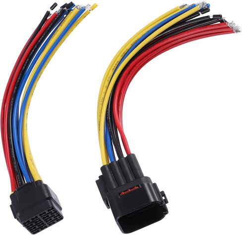 X AUTOHAUX 1 Set 15cm Car Male Female 16 Pin Plug Connector Pigtail Cable 16 Way Wiring Harness in Saudi Arabia