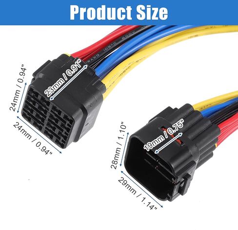 X AUTOHAUX 1 Set 15cm Car Male Female 16 Pin Plug Connector Pigtail Cable 16 Way Wiring Harness in Saudi Arabia