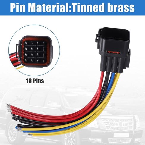 X AUTOHAUX 1 Set 15cm Car Male Female 16 Pin Plug Connector Pigtail Cable 16 Way Wiring Harness in Saudi Arabia