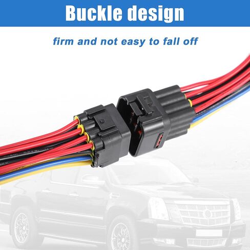 X AUTOHAUX 1 Set 15cm Car Male Female 16 Pin Plug Connector Pigtail Cable 16 Way Wiring Harness in Saudi Arabia