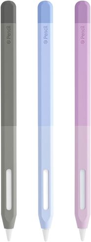 3 Pack Soft Silicone Case for Apple Pencil 2nd Generaion Cover,Protective Skin Cover Sleeve with Cap Accessories Compatible for iPad Pro 11 12.9 inch,Gradient Color,Pink+Purple+Blue in Kuwait