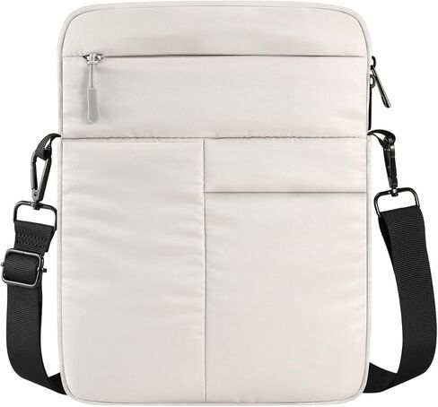 حقيبة حمل منتفخة للكمبيوتر اللوحي مقاس 9-11 بوصة مع حزام كتف تناسب iPad 9/8/7 Gen 10.2، iPad Pro 11 M2 2022، iPad Air 5/4 10.9، iPad 10 Gen 10.9، Galaxy Tab A8/S9/S8/S9 FE، بيج رمادي in Kuwait