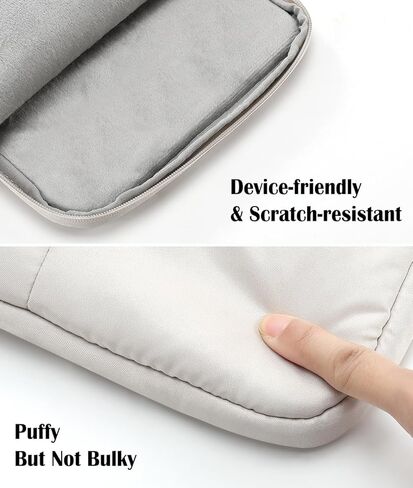 حقيبة حمل منتفخة للكمبيوتر اللوحي مقاس 9-11 بوصة مع حزام كتف تناسب iPad 9/8/7 Gen 10.2، iPad Pro 11 M2 2022، iPad Air 5/4 10.9، iPad 10 Gen 10.9، Galaxy Tab A8/S9/S8/S9 FE، بيج رمادي in Kuwait