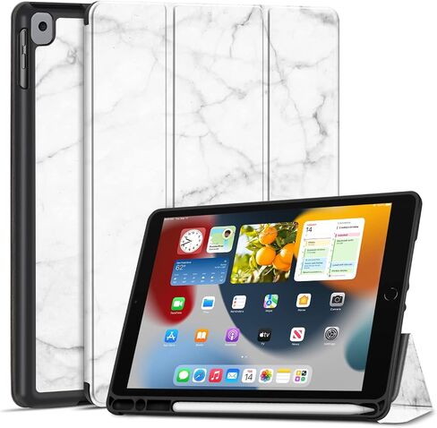 حافظة TNP لجهاز iPad 9th Gen 2021/iPad 8th 2020/iPad 7th 2019 غطاء حماية مع حامل قلم رصاص - 10.2 بوصة نحيف ناعم من مادة TPU مع حامل ثلاثي الطي من جلد البولي يوريثان، إيقاظ تلقائي للنوم - فلامنغو in Saudi Arabia