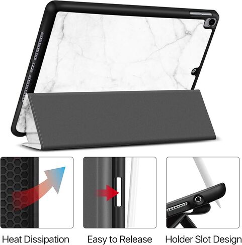 حافظة TNP لجهاز iPad 9th Gen 2021/iPad 8th 2020/iPad 7th 2019 غطاء حماية مع حامل قلم رصاص - 10.2 بوصة نحيف ناعم من مادة TPU مع حامل ثلاثي الطي من جلد البولي يوريثان، إيقاظ تلقائي للنوم - فلامنغو in Saudi Arabia