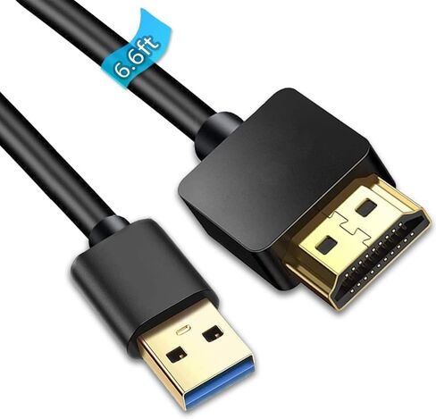 كابل محول USB إلى HDMI لجهاز Mac iOS Windows 10/8/7/Vista/XP، USB 3.0 إلى HDMI Male HD 1080P شاشة عرض كابل محول الصوت والفيديو - 6.6FT in Kuwait