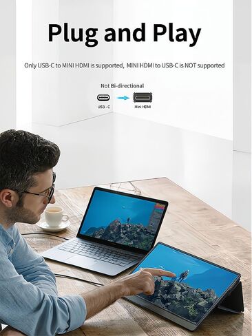 كابل USB-C إلى Mini HDMI لشاشة KYY وARZOPA وMNN المحمولة (6FT، 4K@60 هرتز) كمبيوتر محمول من النوع C إلى MiniHDMI سلك عرض خارجي لـ Thunderbolt 3 MacBook Pro وiPad Air وiPhone 15 Pro وROG Ally وXPS in Kuwait