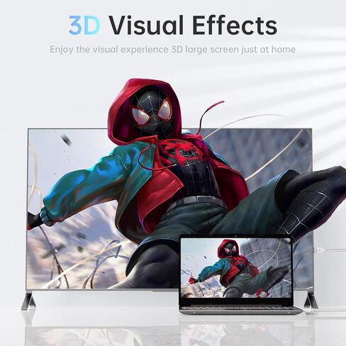 كابل DisplayPort 1.4 المضفر بالقطن، 8K عند 60 هرتز، 5K عند 60 هرتز، 4K عند 120 هرتز ودعم HDR. مناسب لأجهزة الكمبيوتر المحمول والكمبيوتر الشخصي وجهاز العرض والتلفزيون وشاشة الألعاب. أسود، 6.6 قدم (2 متر) أبيض in Kuwait