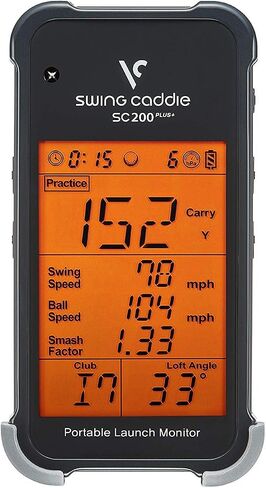 Swing Caddie SC200 Plus+ by Voice Caddie Portable Golf Launch Monitor | Bundle with PlayBetter Protective Case & AAA Batteries (x4) | Doppler Radar | Smash Factor, Ball Flight in Saudi Arabia